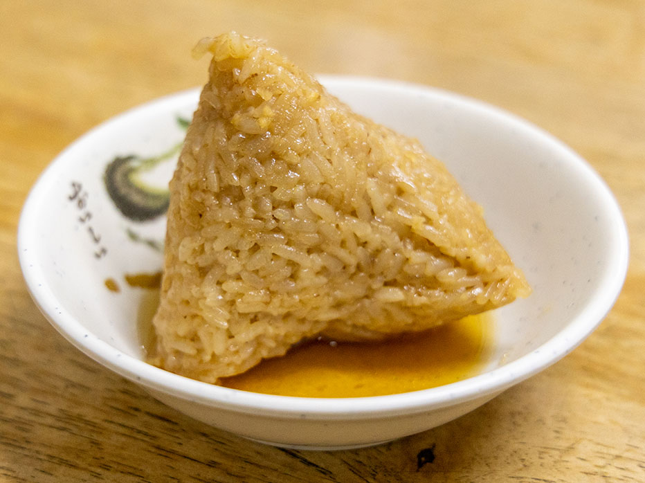 Zongzi (rice dumpling) with meat filling