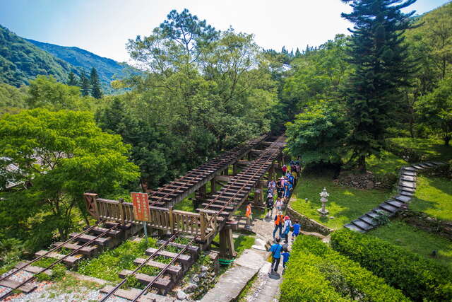 The park keeps the old railway and trains that were used for transporting logs