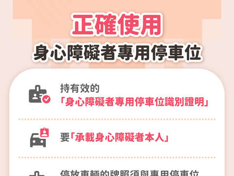 2.不占用身心障礙者專用停車位宣傳圖卡-正確使用專用停車位