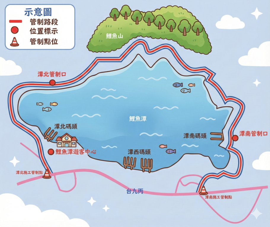 「鯉魚潭潭東自行車道及螢光燦星步道優化工程」_範圍