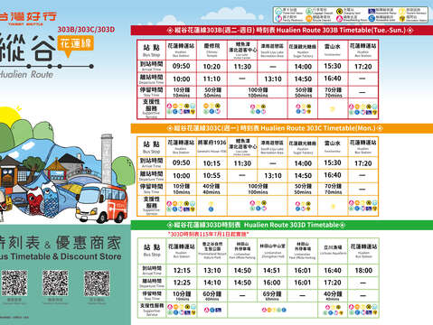 台灣好行-縱谷花蓮線_時刻表